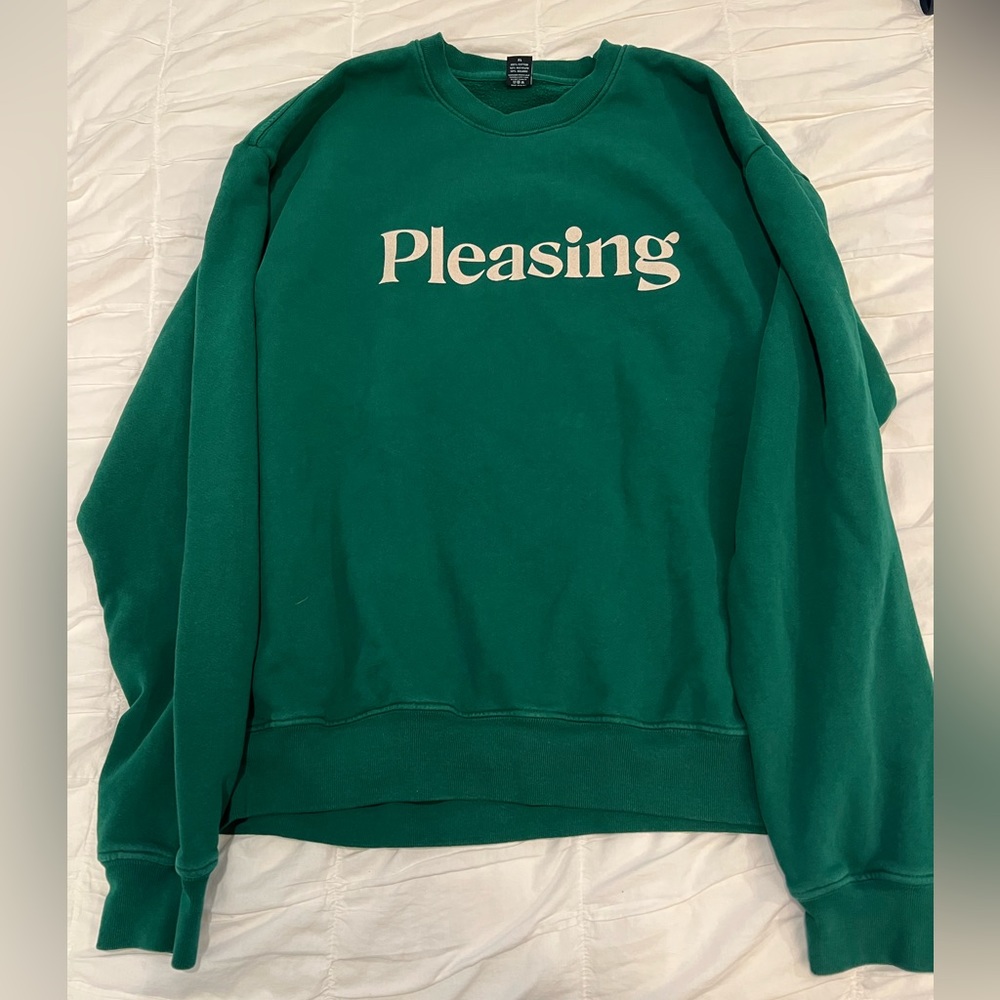 Harry Styles Pleasing Forest Green Crewneck